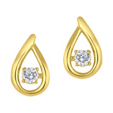 LUJO 10K Yellow Gold Lab Grown Diamond Open Teardrop Shape Studs