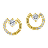 LUJO 10K Yellow Gold Lab Grown Diamond Geometric Stud Earrings