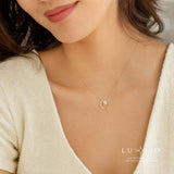 LUJO 10K Yellow Gold Lab Grown Diamond Geometric Necklace