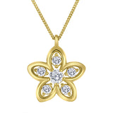 LUJO 10K Yellow Gold Lab Grown Diamond Flower Pendant