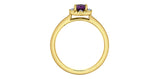 MAPLE LEAF DIAMONDS 10K Yellow Gold Amethyst & Canadian Diamond Geometric Ring
