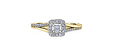 I AM CANADIAN 10K Yellow & White Gold Princess Cut Canadian Diamond Halo Ring