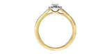 I AM CANADIAN 10K Yellow & White Gold Princess Cut Canadian Diamond Halo Ring