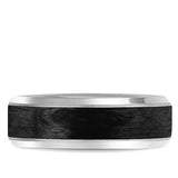 BLEU ROYALE 14K White Gold & Forged Carbon Fiber Inlay 7.5mm Ring