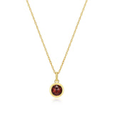 REIGN Sterling Silver 18K Gold Plated Garnet Celebration Gems North Star Pendant