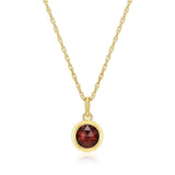 REIGN Sterling Silver 18K Gold Plated Garnet Celebration Gems North Star Pendant