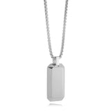 ITALGEM JUNIOR Stainless Steel Brushed & Polished Edge Small Dog Tag Necklace