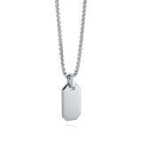 ITALGEM JUNIOR Stainless Steel Brushed & Polished Edge Small Dog Tag Necklace