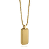 ITALGEM JUNIOR Stainless Steel Gold Ion Plated Small Dog Tag Necklace