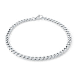 VELORIA Stainless Steel & Gold Ion Plated 4.6mm Figaro Reversible Anklet - 9''