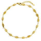 STEELX Stainless Steel Gold Ion Plated Fancy Link Anklet - 9+1.5''
