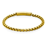 STEELX Stainless Steel Gold Ion Plated Round Box Bracelet - 8.5''
