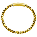 STEELX Stainless Steel Gold Ion Plated Round Box Bracelet - 8.5''