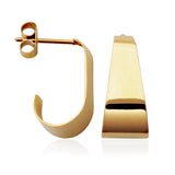 STEELX Stainless Steel Gold Ion Plated Curl Post Stud Earrings