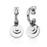 STEELX Stainless Steel Hammered Multi-disc Open Hoop Studs - 12mm
