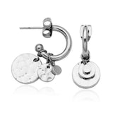 STEELX Stainless Steel Hammered Multi-disc Open Hoop Studs - 12mm