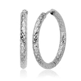 STEELX Stainless Steel Textured Hoops 25mm