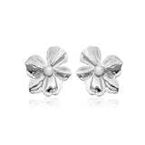 STEELX Stainless Steel Pearl Flower Studs