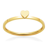 STEELX Stainless Steel Tri-Tone Plated 3 Ring Set Heart/Clover Rings - Size 7