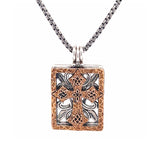 KEITH JACK Sterling Silver & Bronze Oxidized Cross Eclipse Pendant
