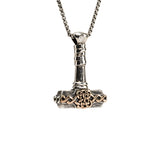 KEITH JACK Sterling Silver & Bronze Oxidized Thor's Hammer Pendant