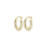 REIGN Sterling Silver Gold Plated 3mm Tube Hoop Earrings - 15mm
