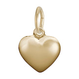 REMBRANDT Sterling Silver Gold Plated Small Puffy Heart Charm