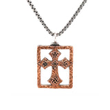 KEITH JACK Sterling Silver & Bronze Oxidized Cross Eclipse Pendant