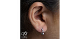 FOREVER JEWELLERY 10K White Gold Ruby & Diamond Huggies