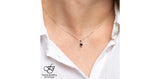FOREVER JEWELLERY 10K White Gold Sapphire Tension Set Pendant