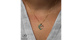 FOREVER JEWELLERY 10K Yellow Gold Emerald & Diamond Heart Pendant