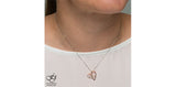 FOREVER JEWELLERY 10K Rose & White Gold Polished Round Diamond Swirls Open Heart Pendant
