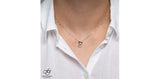 FOREVER JEWELLERY 10K Rose Gold, White Gold Diamond Double Heart Pendant