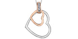 FOREVER JEWELLERY 10K White & Rose Gold Diamond Double Heart Pendant