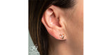 FOREVER JEWELLERY 10K Yellow Gold Diamond Heart Studs
