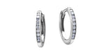 FOREVER JEWELLERY 10K White Gold Diamond Channel Set Huggies