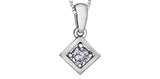 FOREVER JEWELLERY 10K White Gold Diamond in Square Pendant