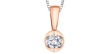 FOREVER JEWELLERY 10K Rose & White Gold Diamond Tension Set Pendant