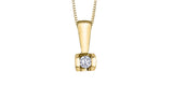 FOREVER JEWELLERY 10K Yellow Gold Diamond Half Bezel Pendant