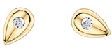 FOREVER JEWELLERY 10K Yellow Gold Diamond Pear Shape Studs