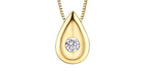 FOREVER JEWELLERY 10K Yellow Gold Diamond Pear Shape Pendant