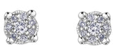 FOREVER JEWELLERY 10K White Gold Diamond Starburst Studs