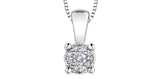 FOREVER JEWELLERY 10K White Gold Diamond Cluster Pendant