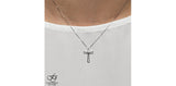 FOREVER JEWELLERY 10K White Gold Diamond Open Cross Pendant