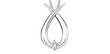 FOREVER JEWELLERY 10K White Gold Diamond Cross Raindrop Pendant