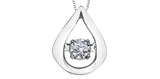 FOREVER JEWELLERY 10K White Gold Diamond Pulse Teardrop Pendant