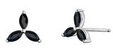 FOREVER JEWELLERY 10K White Gold Marquise Black Sapphires Studs
