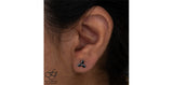 FOREVER JEWELLERY 10K White Gold Marquise Black Sapphires Studs