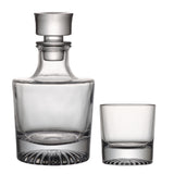 BRILLIANT CRYSTAL Globe Pyramide Whiskey Decanter & Glasses- 5 Piece Set