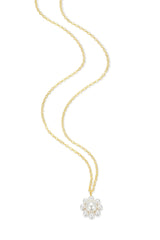 REIGN Sterling Silver 18K Gold Plated Flower Shell Necklace Pearl - 18" Chain